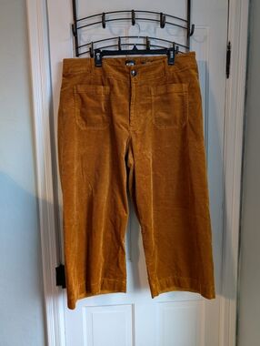 Anthropologie Maeve Collete Cropped Corduroy Pants, Size 20, Rusty Orange